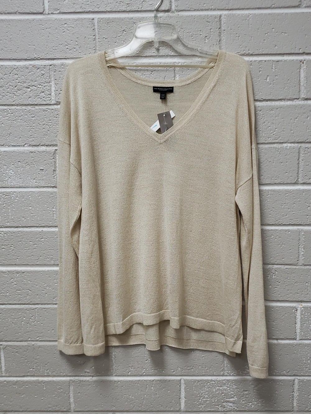 Light Beige V-Neck Women's Sweater